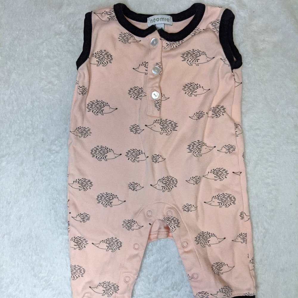 Baby Noomie Blush Hedgehog Sleeveless Jumpsuit